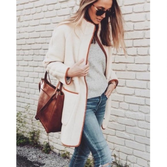 Madewell Sherpa Cocoon Teddy Coat - Picture 1 of 16